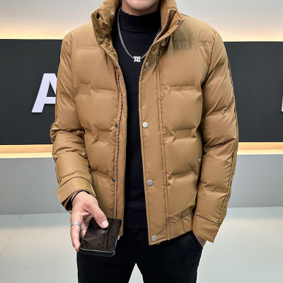 男装纯色简约立领羽绒服冬季新款男士休闲百搭羽绒保暖青年外套男
