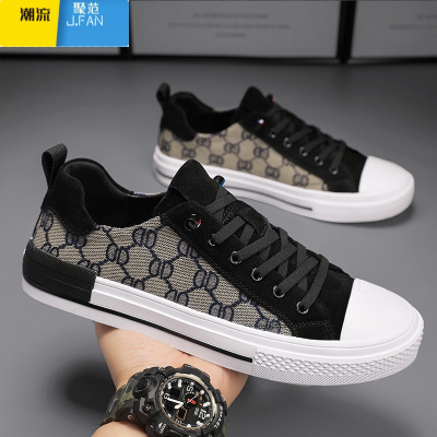 聚范一脚蹬男鞋夏季透气2024新款男士帆布鞋懒人休闲运动老北京板鞋潮