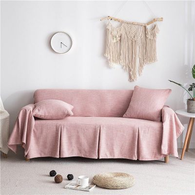 家柏饰(CORATED)北欧色沙发盖布套罩全包懒人沙发布单沙发巾全盖防猫抓 艾朵粉 200*300cm