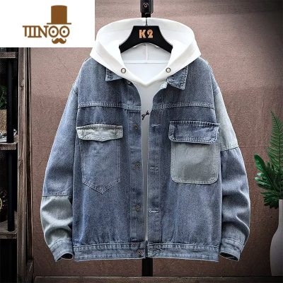 YANXU秋季新款牛仔外套男时尚潮流韩版宽松潮牌上衣青少年复古休闲夹克