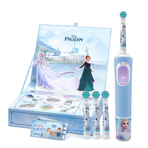 欧乐B儿童电动牙刷3-7岁乳牙期专用D103K冰雪奇缘款礼盒(含刷头*3)日常清洁生日礼物