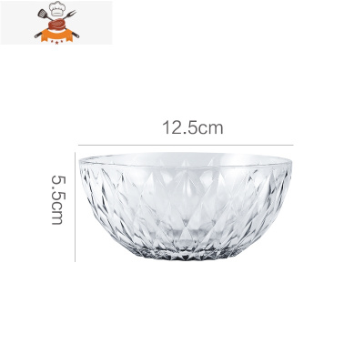 敬平透明玻璃碗家用水果沙拉碗单个学生泡面碗圆形创意耐热碗大号餐具