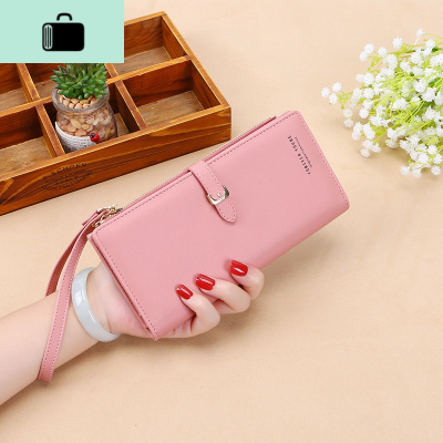 2020新款夏季女士长款韩版纯色简约学生时尚手拿包大容量手腕钱包NEW LAKE女手包