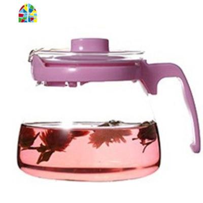 [开水冲破包赔]1000/2000ML 冷水壶凉水壶茶壶玻璃耐热泡茶壶 FENGHOU 1000ML单壶[红色]