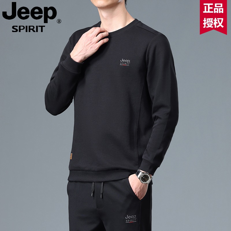 JEEP吉普男士新款套装男款秋季长袖保暖透气商务潮