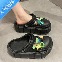 SUNTEK7cm松糕洞洞鞋女厚底夏季办公室护士包头凉拖鞋外穿2023新款网红