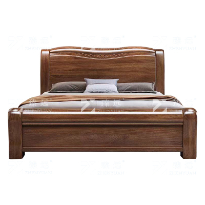 臻远 ZY4022921 胡桃木实木床1.5米单人床