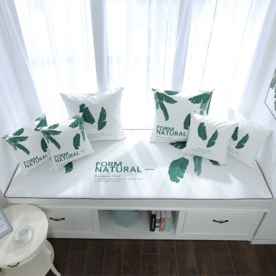 家柏饰(CORATED)北欧高密度乳胶飘窗垫窗台垫定做榻榻米阳台海绵垫沙发毯坐垫 芭蕉叶 12cm飘窗垫