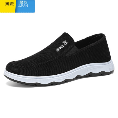 聚范老北京布鞋男士2024新款男鞋一脚蹬爸爸鞋软底舒适休闲鞋布单鞋