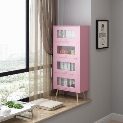 森美人玻璃书柜上翻飘窗柜书架小书柜阳台收纳柜储物柜窗台置物架