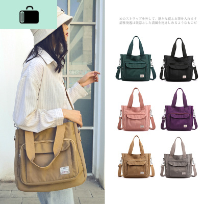 女包2019新款单肩包日系防水尼龙布包大容量托特包斜跨手提帆布包NEW LAKE女士单肩包