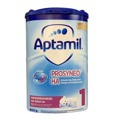 原装进口德国爱他美aptamil新版HA防治过敏免低敏婴幼儿特殊配方奶粉1段适度半水解800g适合3-6月;0-3月