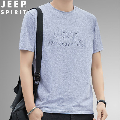 重点主推-JEEP SPIRIT 凹凸工艺短袖T恤休闲时尚男士春夏季SS9999