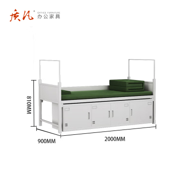 质凡ZF-TC009钢制单层床高低床上下铺铁床灰白色2000*900*810mm