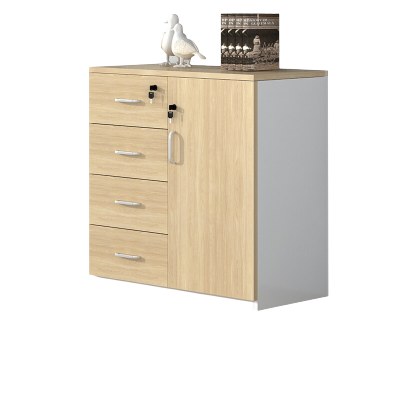 域赢木质二门储物柜文件柜带锁小柜子员工办公柜办公柜子矮柜抽屉款800*400*800