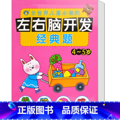 [正版]河马文化 左右脑开发经典题4-5岁 智力开发 幼儿益智力潜能开发 低幼图书籍 亲子游戏读物