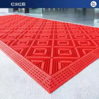 易企采 三刷红色 商用门口地垫户外脚踏垫防滑垫耐磨脚垫地毯蹭土垫门厅蹭脚垫 单位:平方
