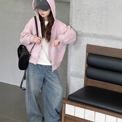 女童卫衣外套春秋款新款女大童连帽开衫上衣儿童洋气时髦衣服