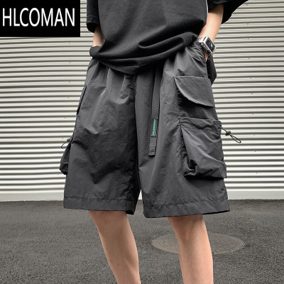 HLCOMAN美式工装短裤男款夏季多口袋潮牌机能宽松直筒运动休闲五分中裤子