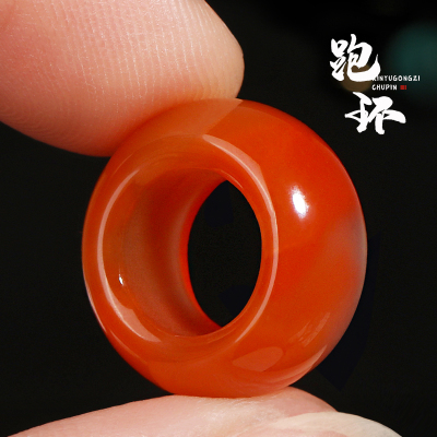 精选凉山南红玛瑙素面跑环面包圈卡子文玩佛珠星月菩提项链配饰送女朋友老婆情人节七夕生日礼物