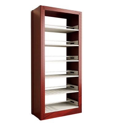 臻远ZY4072636 钢制书架红色资料架 双面6层一列一组 1000*450*2000mm