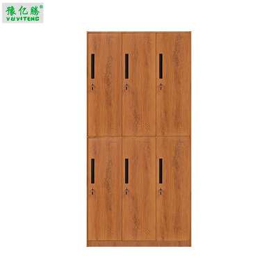 豫亿腾 木纹转印钢制六门更衣柜,档案柜,器械柜,钢制文件柜,更衣柜,办公抽屉铁皮柜,资料柜,木纹转印,加厚0.8mm