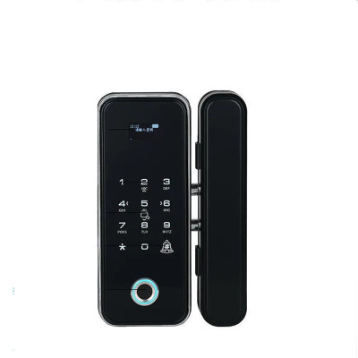 全国师傅上门安装 办公室玻璃门指纹锁免开孔密码锁刷卡锁遥控单双门有无框平移门电子智能门锁 免地插双钩蓝牙钥匙款