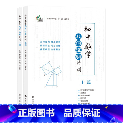 初中数学几何证明特训(上下篇) [正版]初中数学分类讨论几何证明特训上下篇相交线与平行线全等三角形轴对称勾股定理平行四边