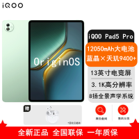 [全新]iQOO Pad 5 Pro 12GB+512GB 曼岛 天玑9400+ 13英寸 3.1K 护眼屏 娱乐 工作轻办公 学习平板电脑