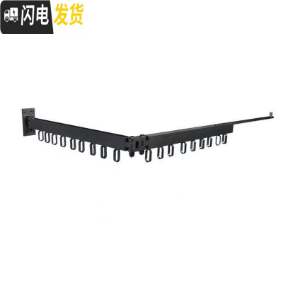 三维工匠折叠晾衣架卫生间阳台外室内推拉隐形晾衣杆家用挂壁式晾衣架 铁灰色[豪华款]0.60--1.68米18个防风钩