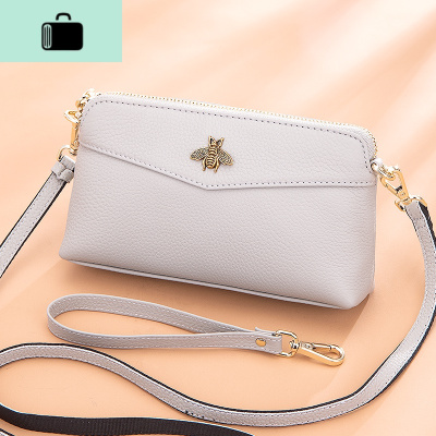 头层牛皮斜跨包女手机包2020新款时尚皮妈妈小包软皮单肩小方包NEW LAKE女斜挎包