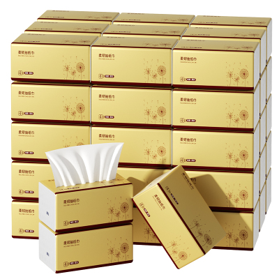 织梦 抽取式纸面巾4层70抽每包原生木浆抽纸实惠装餐巾纸家庭装纸抽卫生纸家用母婴可用 60包箱装