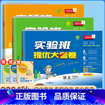 ⭐语数英3本◆全国人教 五年级上 [正版]2024秋实验班提优大考卷小学五年级试卷测试卷全套上下册语文数学英语人教RJ苏