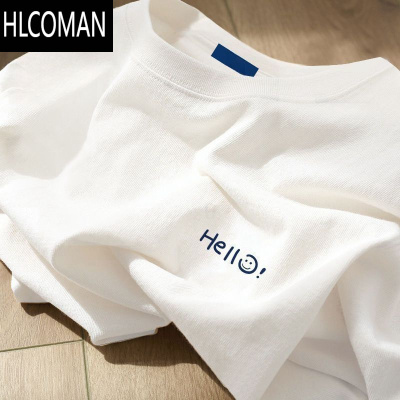 HLCOMAN夏季新款t恤男2025短袖ins潮排情侣宽松内搭上衣服打底衫