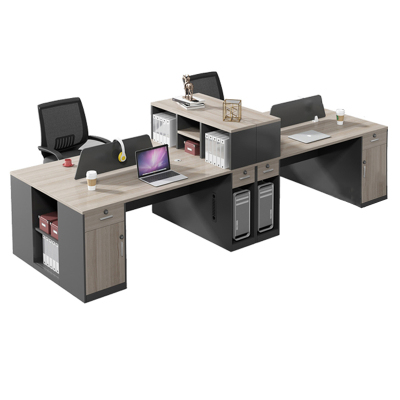 慧采云 办公家具职员办公桌椅组合员工位桌简约现代4人位屏风卡座财务办公桌