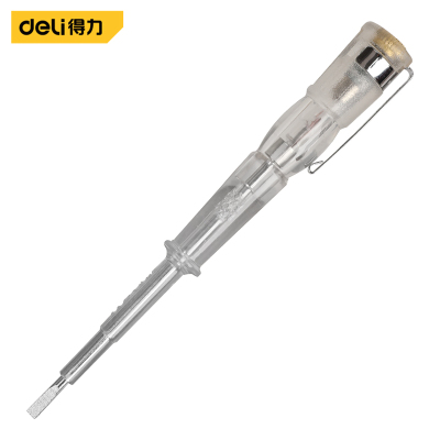 得力(deli)醋酸柄电笔测电笔家庭线路检测高精度感应试验高透明度电笔电工专用 DL8001G 单位/支