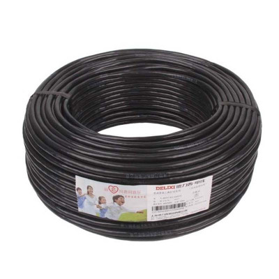 德力西RVV软护套线二芯1平方铜芯电线国标室内外工程电缆电源线 黑色100米 RVV 2*1