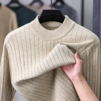 半高领提花男士毛衣2025秋冬新款舒适软糯保暖内搭针织衫男