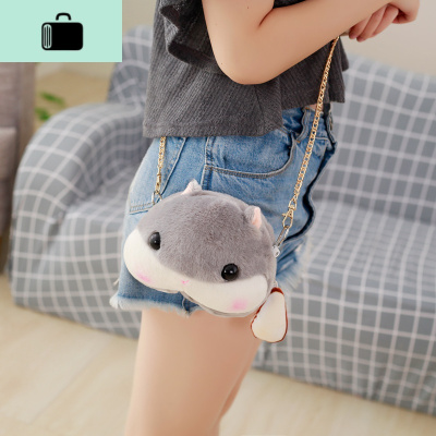 lolita日系软妹可爱仓鼠动物单肩包零钱包毛绒可爱包包女生斜挎包NEW LAKE