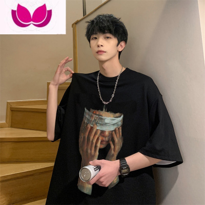 七斓@240g印花短袖T恤男夏季美式高街男生潮流体恤男款