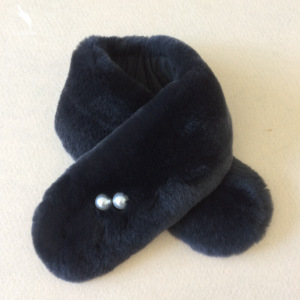 迪鲁奥(DILUAO)2021冬季新款真獭兔毛围脖情侣整皮保暖百搭围巾珍珠款圆头围脖式 深灰色