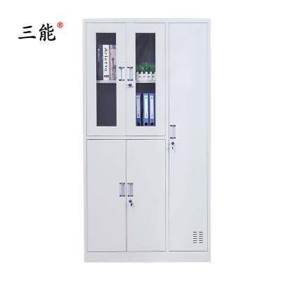 三能 办公家具更衣柜宿舍铁皮更衣柜宿舍更衣柜员工衣柜带锁储物柜其他金属办公柜类 五门更衣柜 灰白