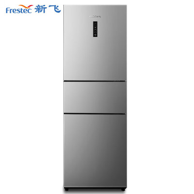 新飞210升三门养鲜风冷无霜三门小型冰箱低音 家用三门三温节能冰箱 中门软冷冻BCD-210WK3CT远峰灰