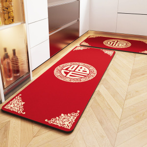 添福运 厨房地垫耐脏可擦免洗地毯长条防滑吸水吸油脚垫耐脏硅藻土厨防水现代简约厨房家用防水防油防滑防摔耐脏地垫可水洗