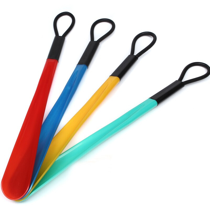 林檎提手塑料鞋拔子47CM多彩塑料短鞋拔鞋抽提鞋器穿鞋器塑料结实鞋拔一支 随机发货送女朋友老婆生日礼物送女朋友老婆情人节