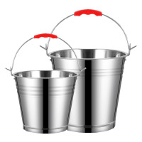 建玖 不锈钢提水桶物业环卫酒店清洁桶便携户外工地储水桶洗车桶 无磁加厚水桶无盖6L(单位:个)