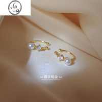 JiMi银银珍珠耳夹女无耳洞耳骨夹高级感小众冷淡风耳饰耳挂2023年新款