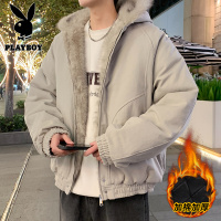 花花公子新款高品质秋冬加棉加厚棉衣男港风座山棉服