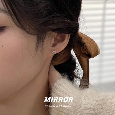 999纯银银豆防丢设计耳钉女耳环耳饰时尚简约个性闺蜜礼物送女朋友老婆情人节七夕生日礼物