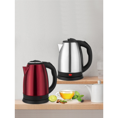 如华福禄电热水壶家用不锈钢大容量开水壶全自动煲水壶学生宿舍烧水壶一体_红色双层